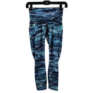 Lululemon Train Times 7/8 Pant *25" Shorelines Multi Blue Black 4 W5BCCS Hi-Rise